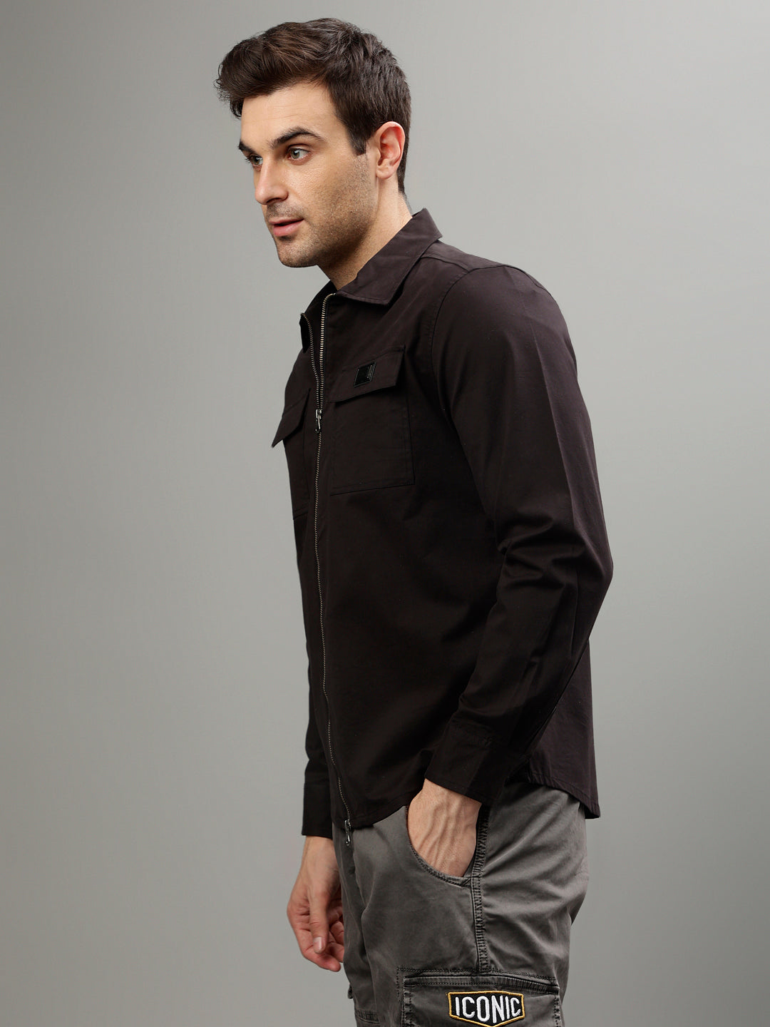 Iconic Black Fashion Regular fit Shirt