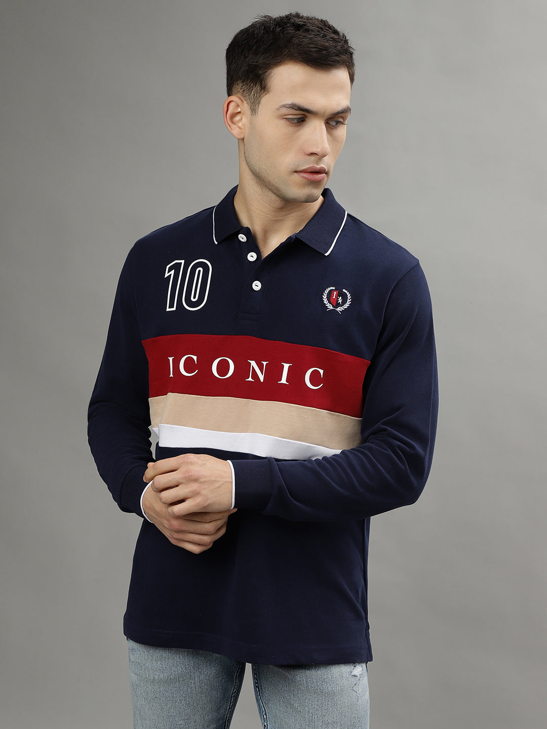 Iconic Multi Color Fashion Logo Regular Fit Polo Tshirt