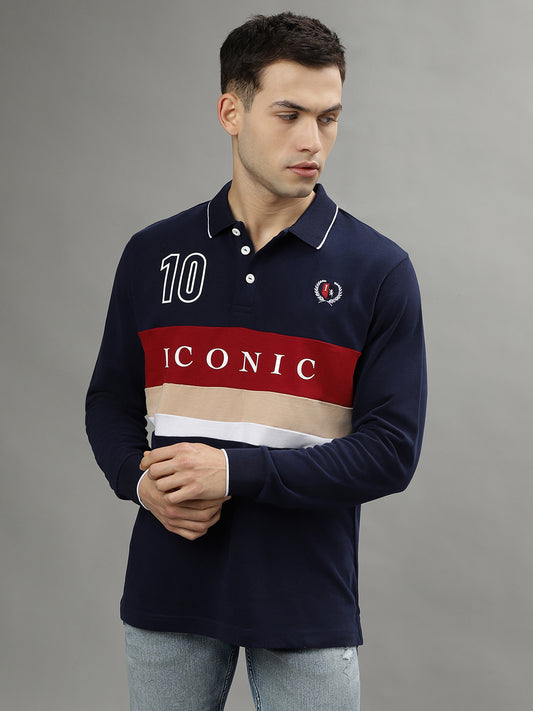 Iconic Multi Color Fashion Logo Regular Fit Polo Tshirt