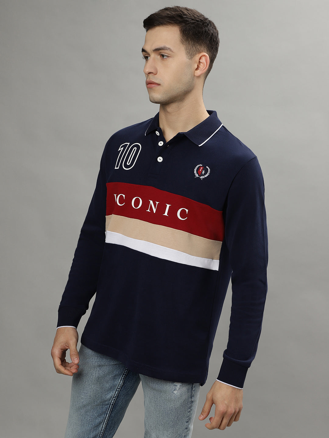 Iconic Multi Color Fashion Logo Regular Fit Polo Tshirt
