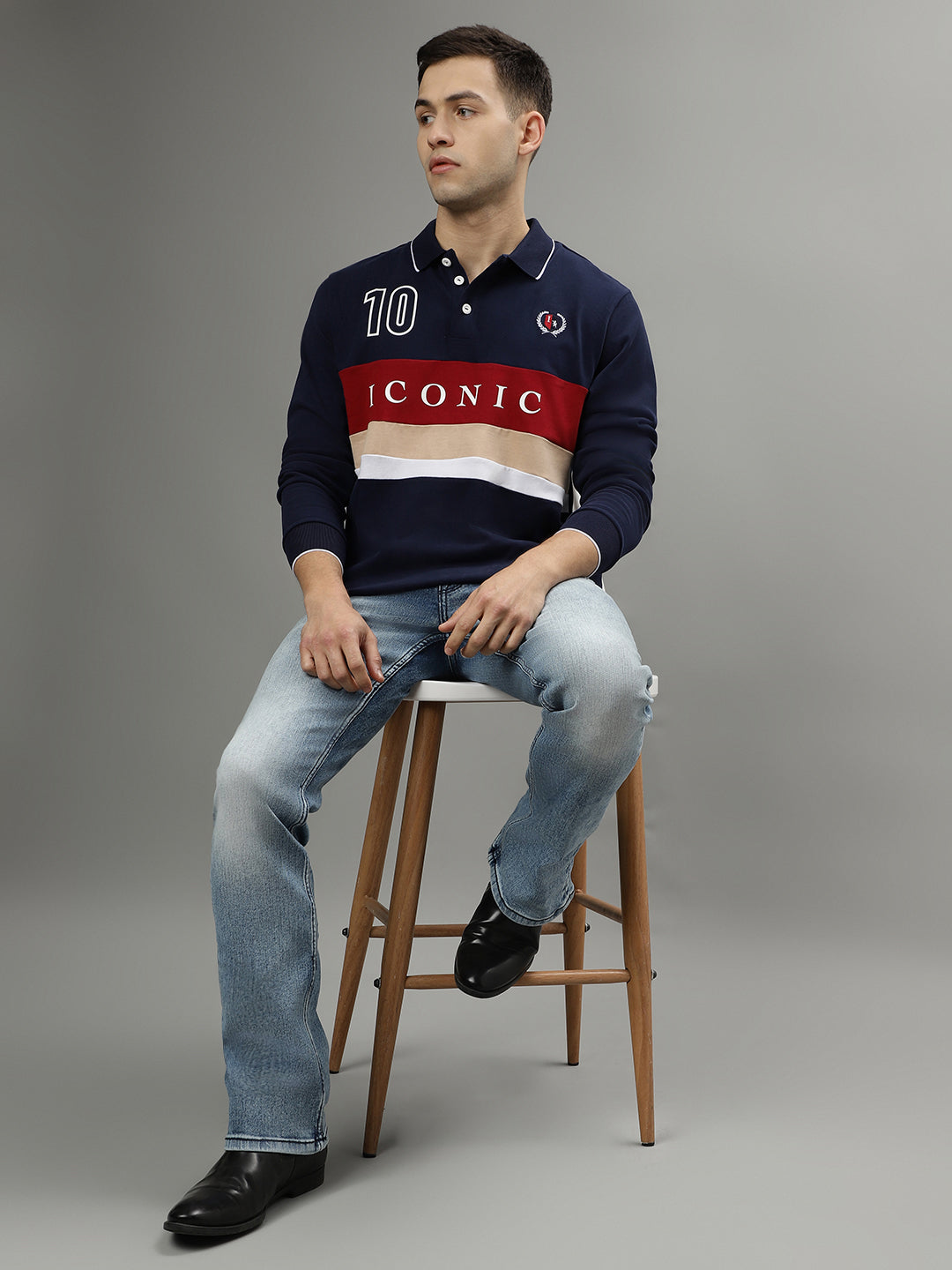 Iconic Multi Color Fashion Logo Regular Fit Polo Tshirt