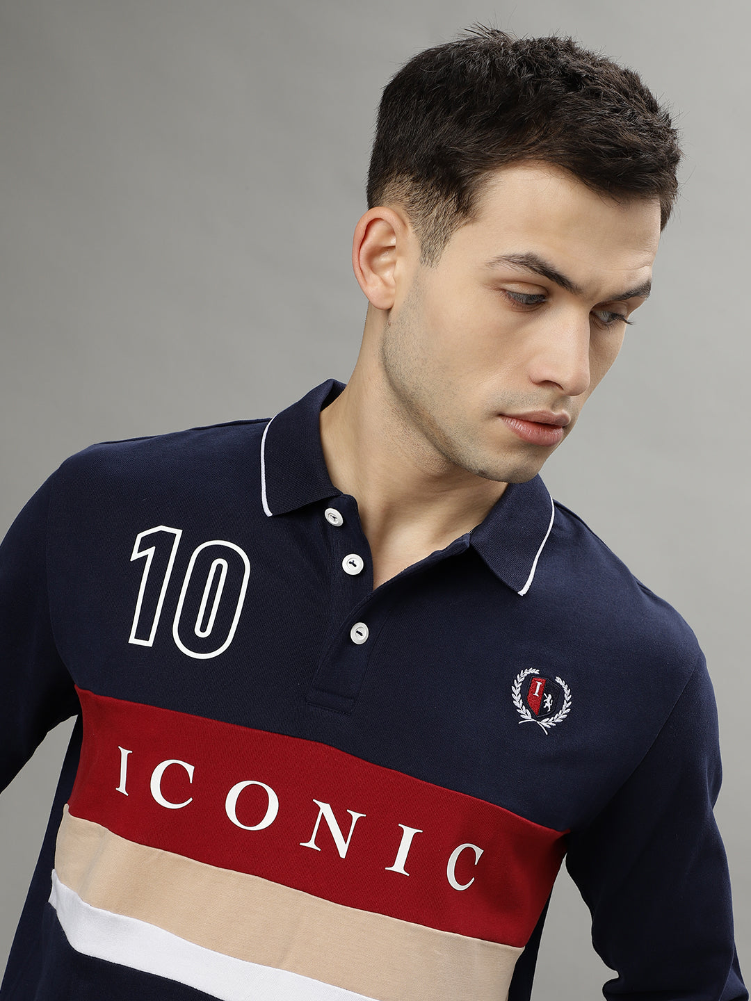 Iconic Multi Color Fashion Logo Regular Fit Polo Tshirt