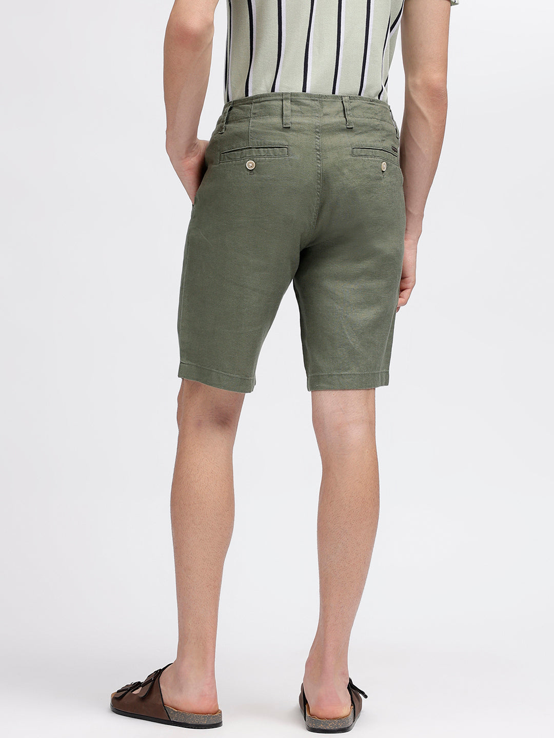 Bruun & Stengade Men Green Solid Regular Fit Shorts