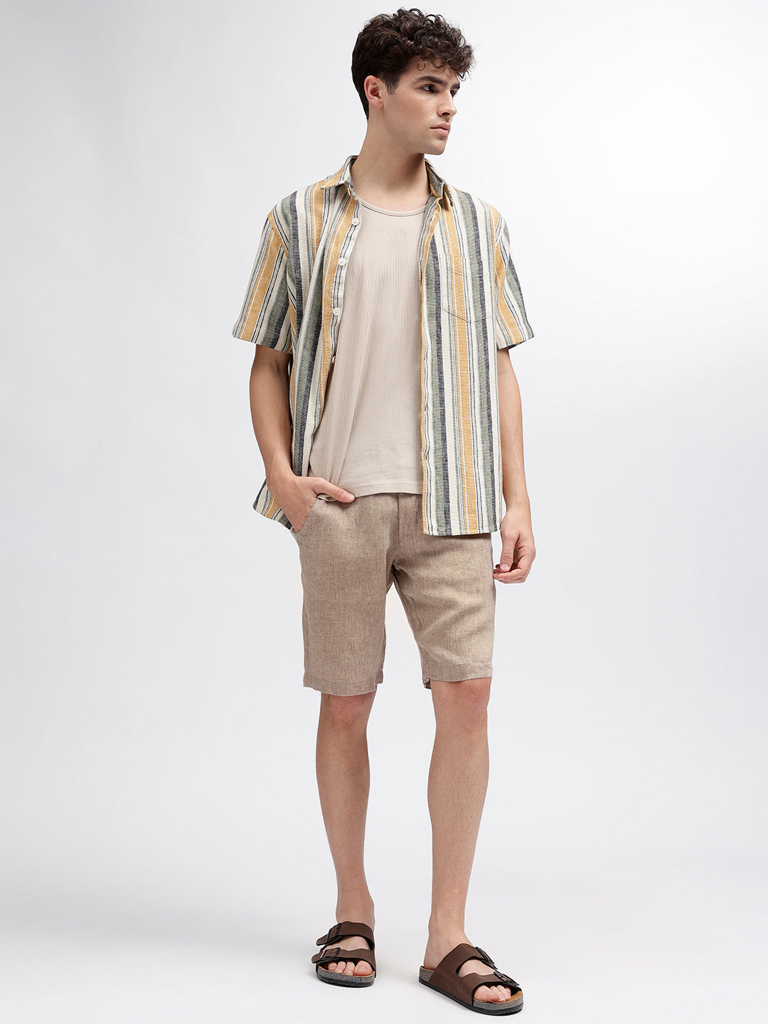 Bruun & Stengade Men Brown Solid Regular Fit Shorts