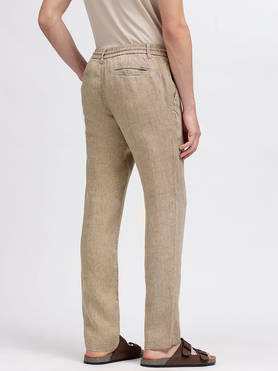 Bruun & Stengade Men Brown Solid Slim Fit Trouser