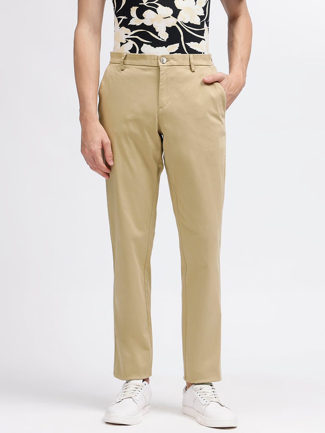Bruun & Stengade Men Beige Solid Regular Fit Trouser