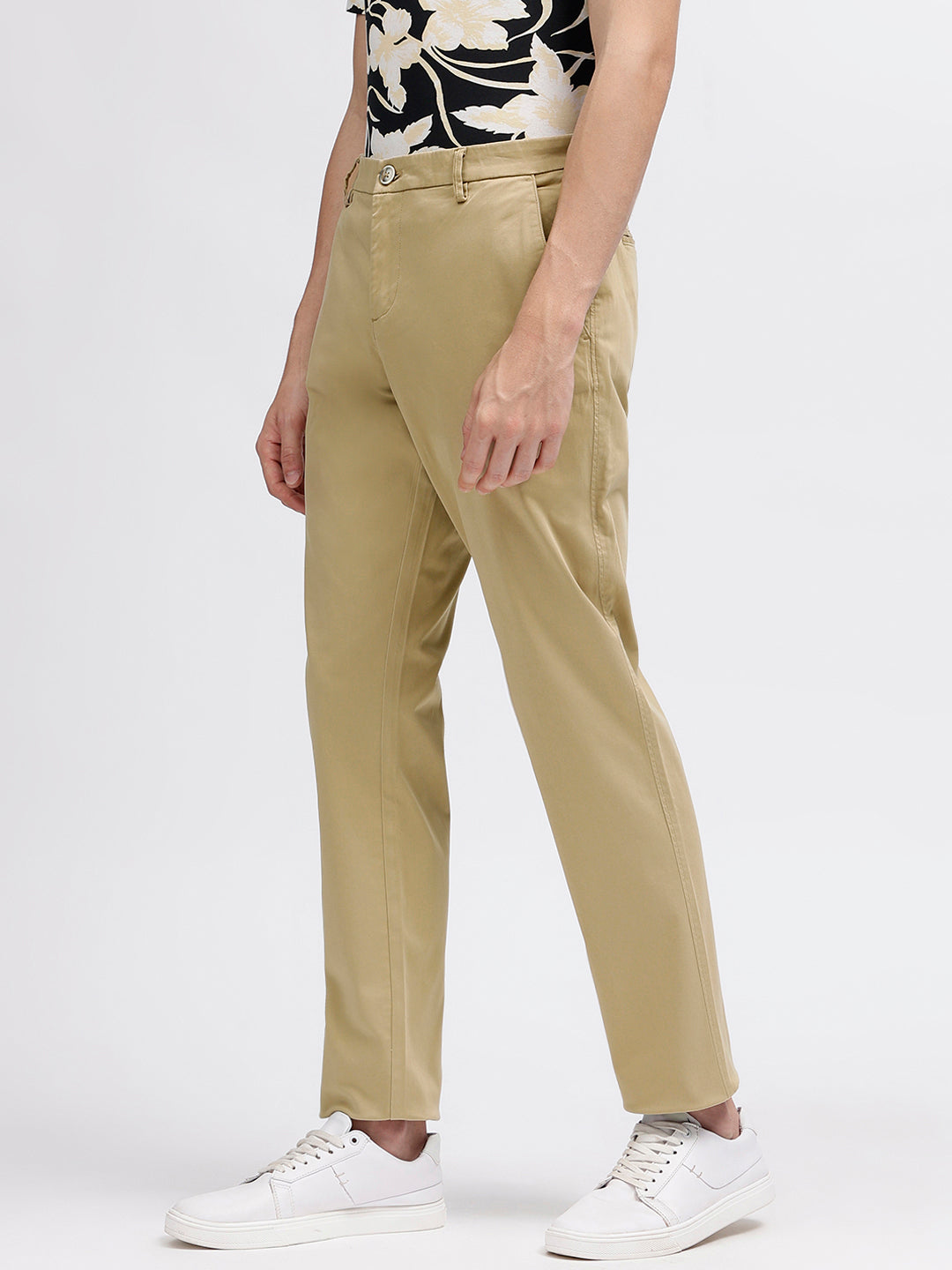 Bruun & Stengade Men Beige Solid Regular Fit Trouser