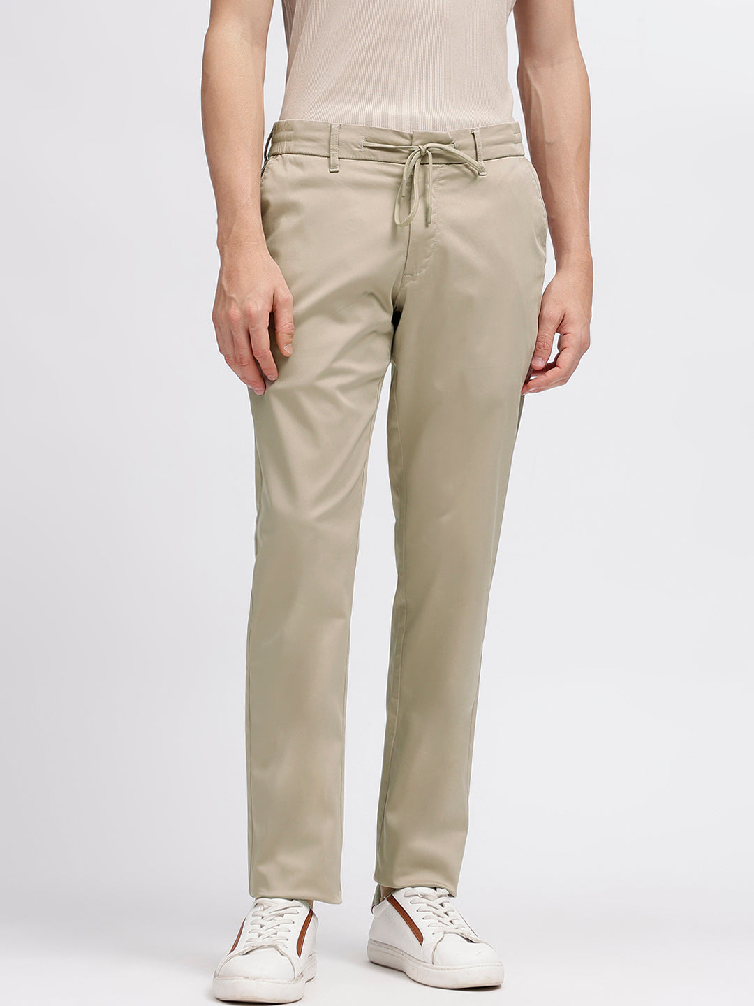 Bruun & Stengade Men Beige Solid Regular Fit Trouser