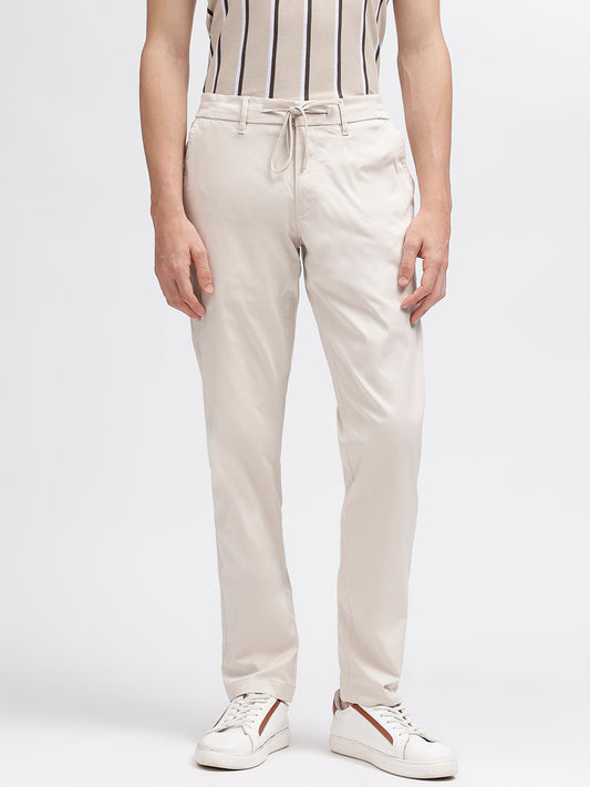 Bruun & Stengade Men White Solid Regular Fit Trouser