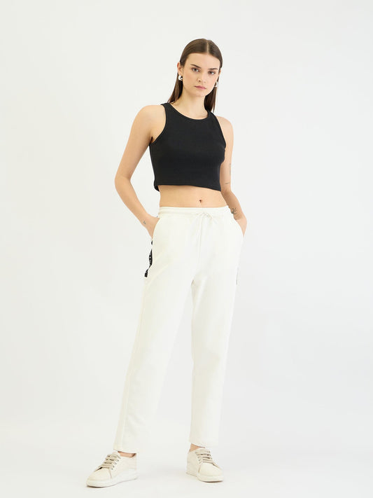 Iconic Women White Regular Fit Solid Sweatpant