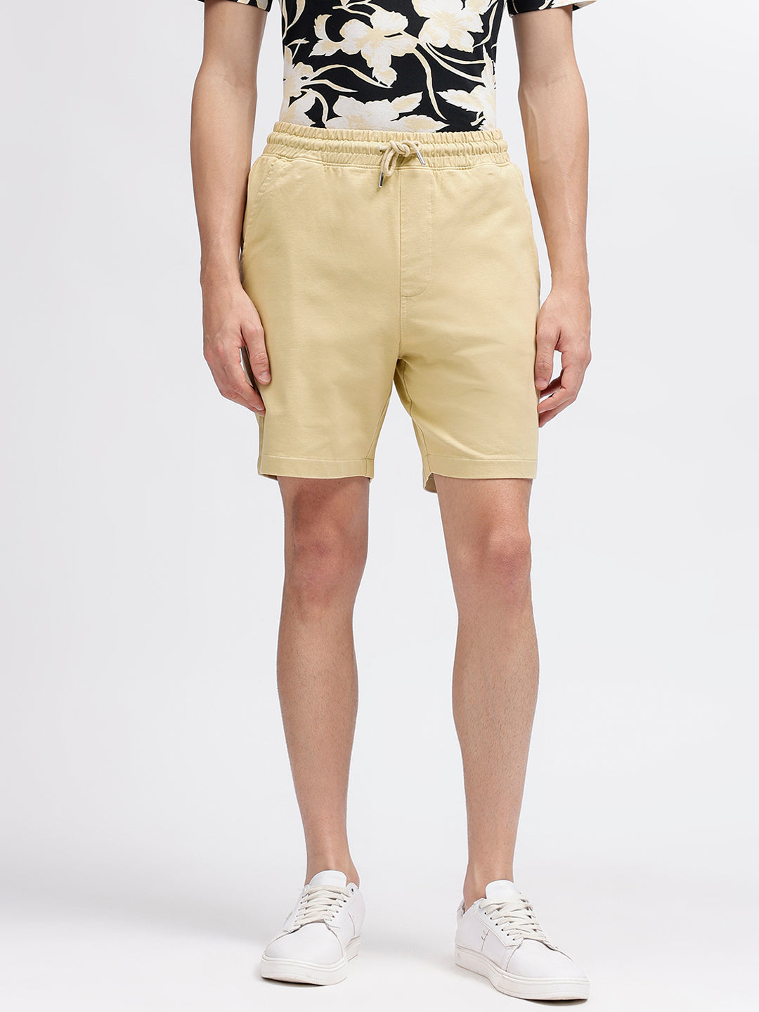 Lindbergh Men Khaki Solid Regular Fit Shorts