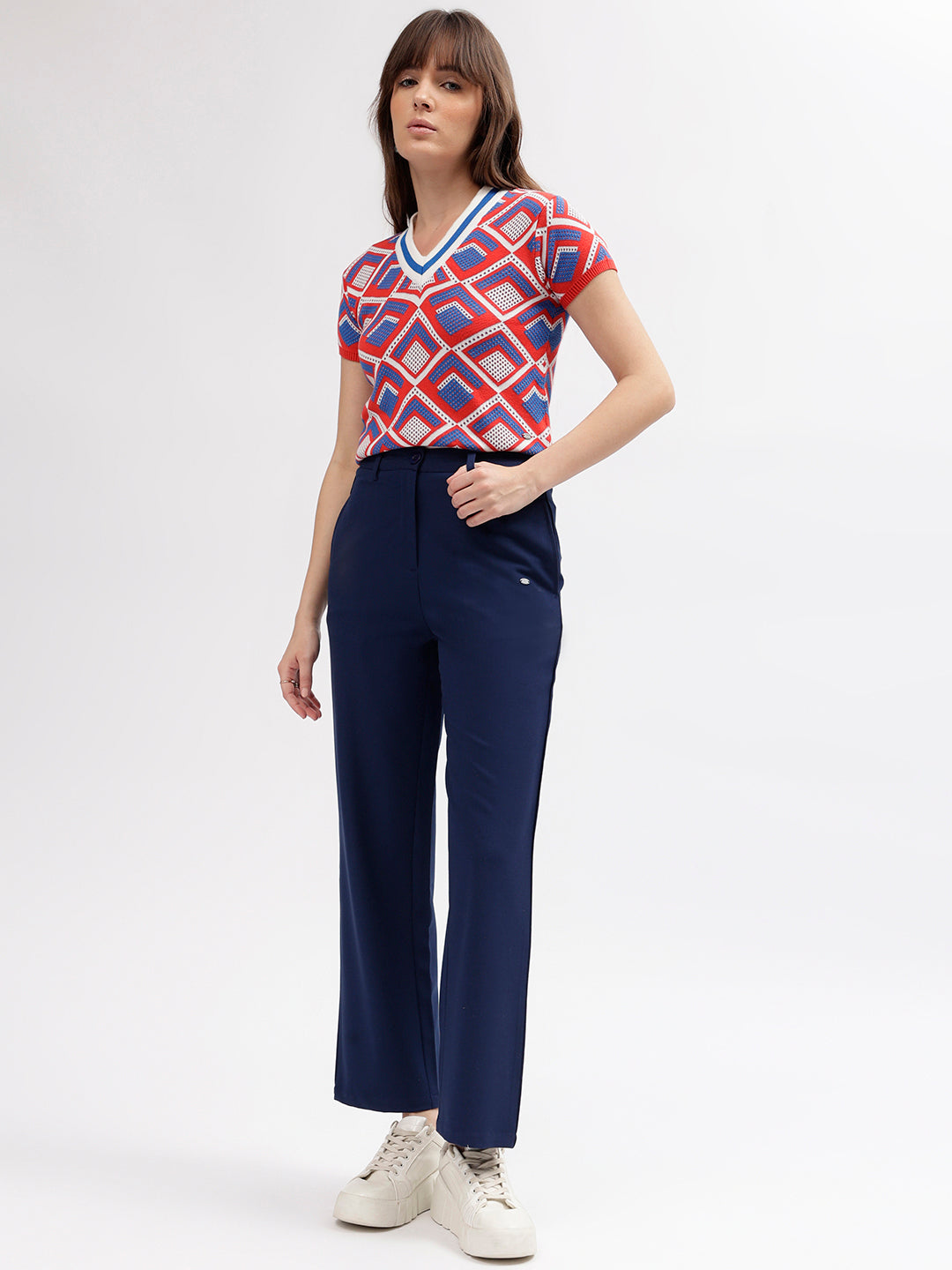 Elle Women Multi Crew Neck Tshirt