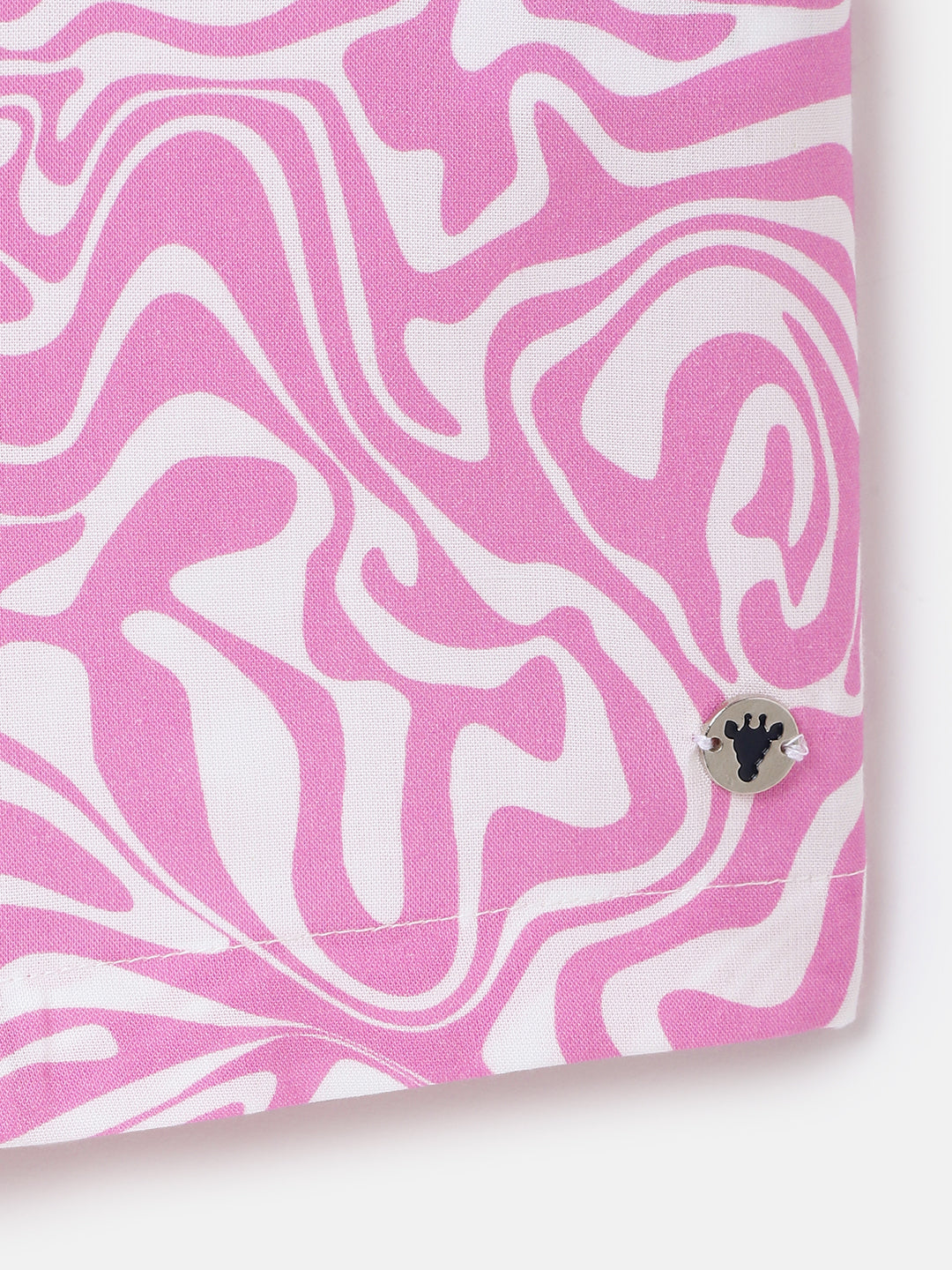 Blue Giraffe Boys Pink Printed Resort Collar Short Sleeves Shirt