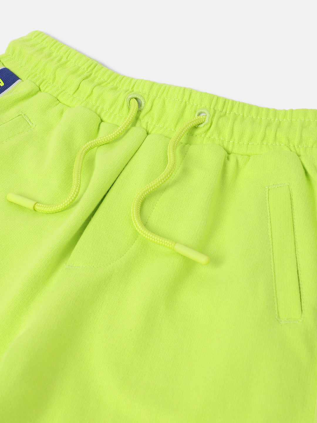 Blue Giraffe Boys Green Solid Regular Fit Mid-Rise Shorts
