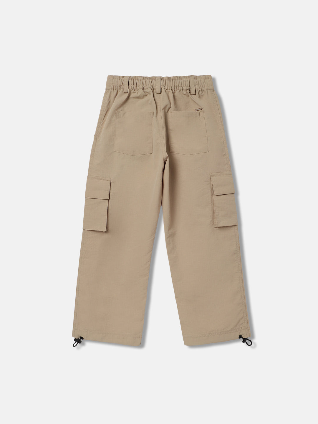 Blue Giraffe Boys Beige Solid Regular Fit Mid-Rise Trouser