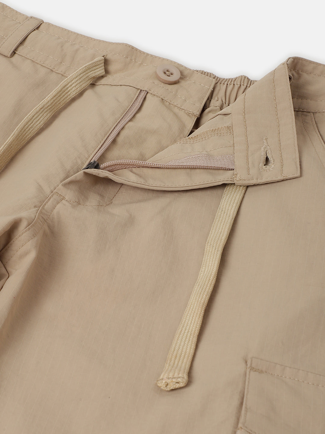 Blue Giraffe Boys Beige Solid Regular Fit Mid-Rise Trouser