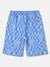 Blue Giraffe Boys Blue Printed Regular Fit Mid-Rise Shorts