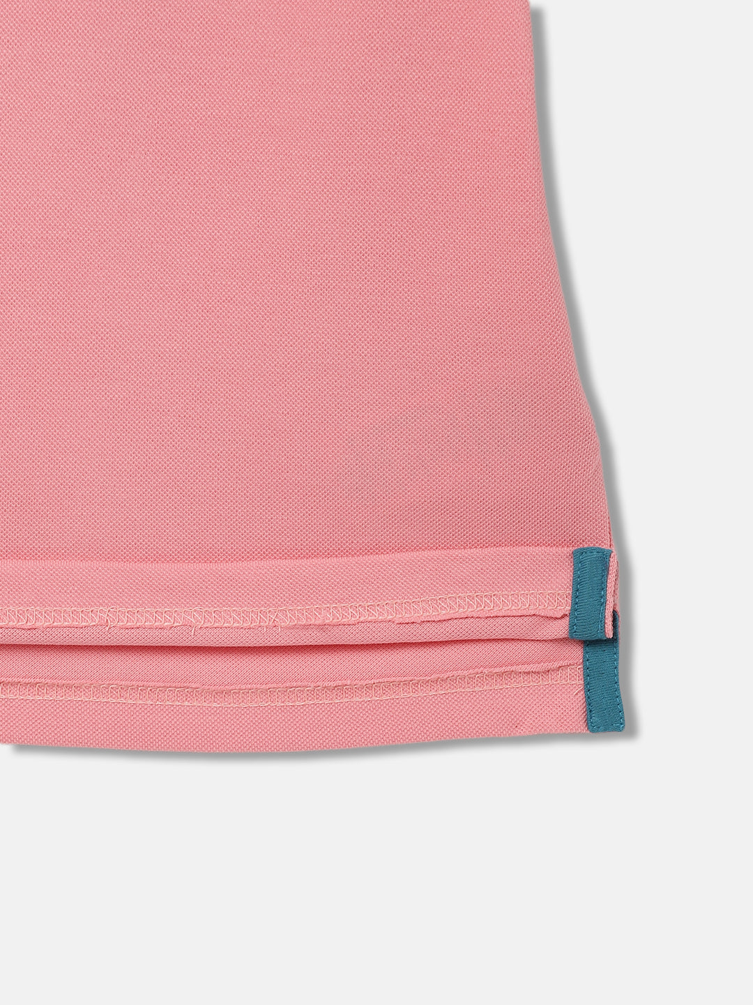 Blue Giraffe Boys Peach Solid Polo Collar Short Sleeves Tshirt