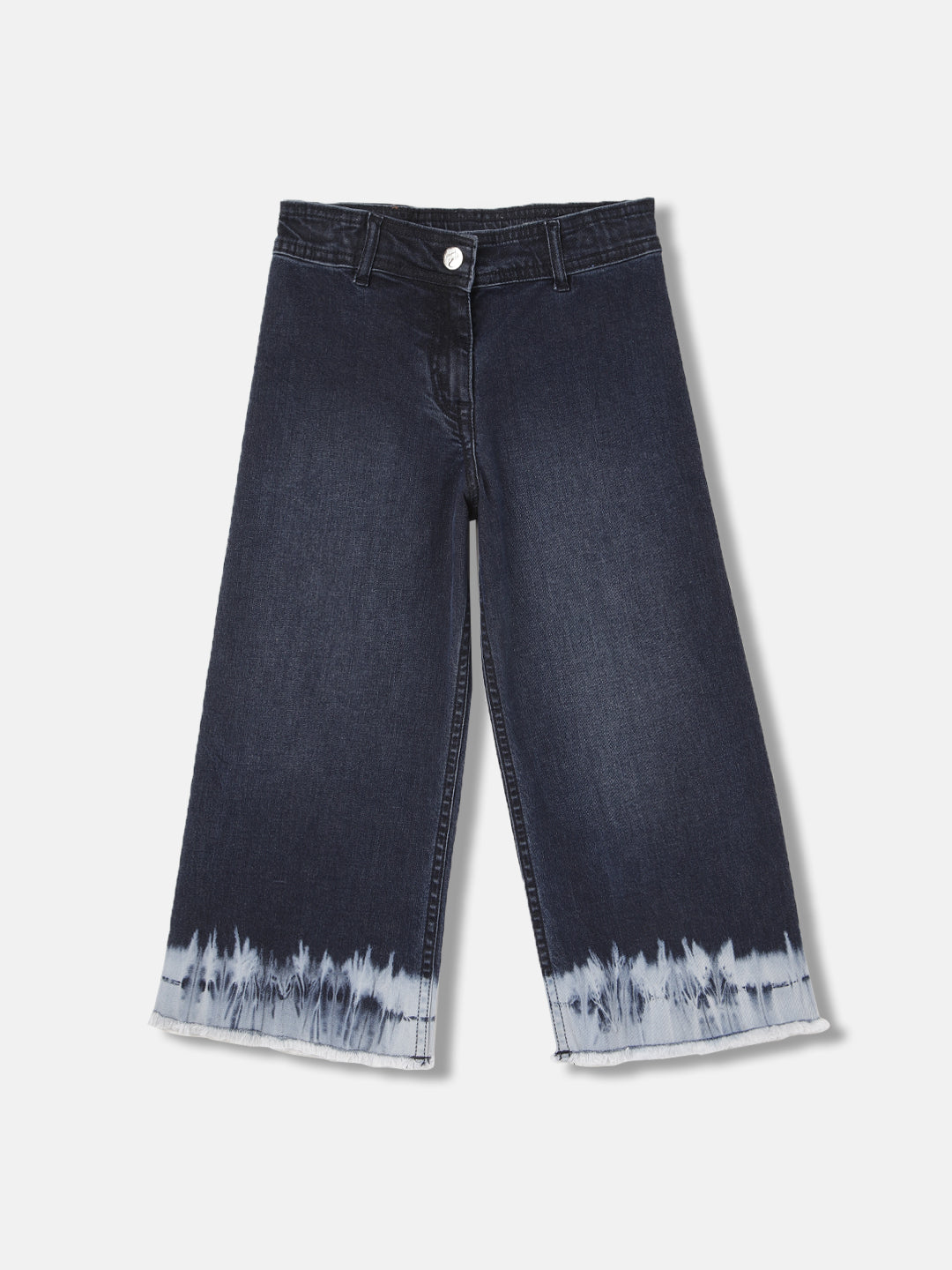 Blue Giraffe Girls Blue Solid Flared Mid-Rise Jeans