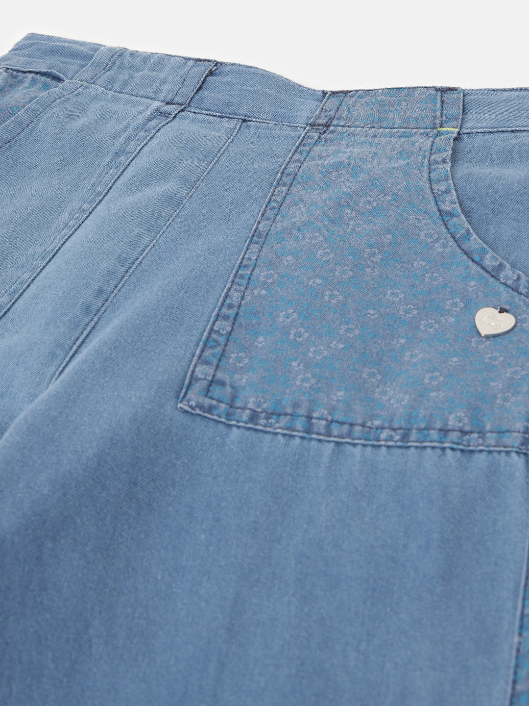 Blue Giraffe Girls Blue Solid Loose Fit Mid-Rise Jeans