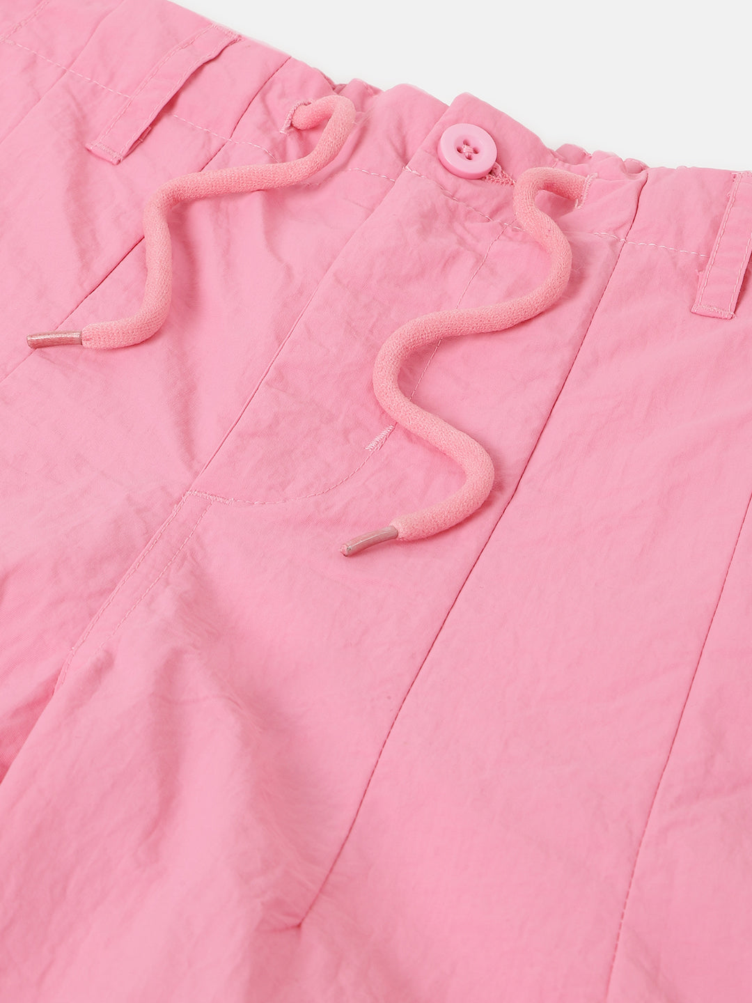 Blue Giraffe Girls Pink Solid Loose Fit Trouser