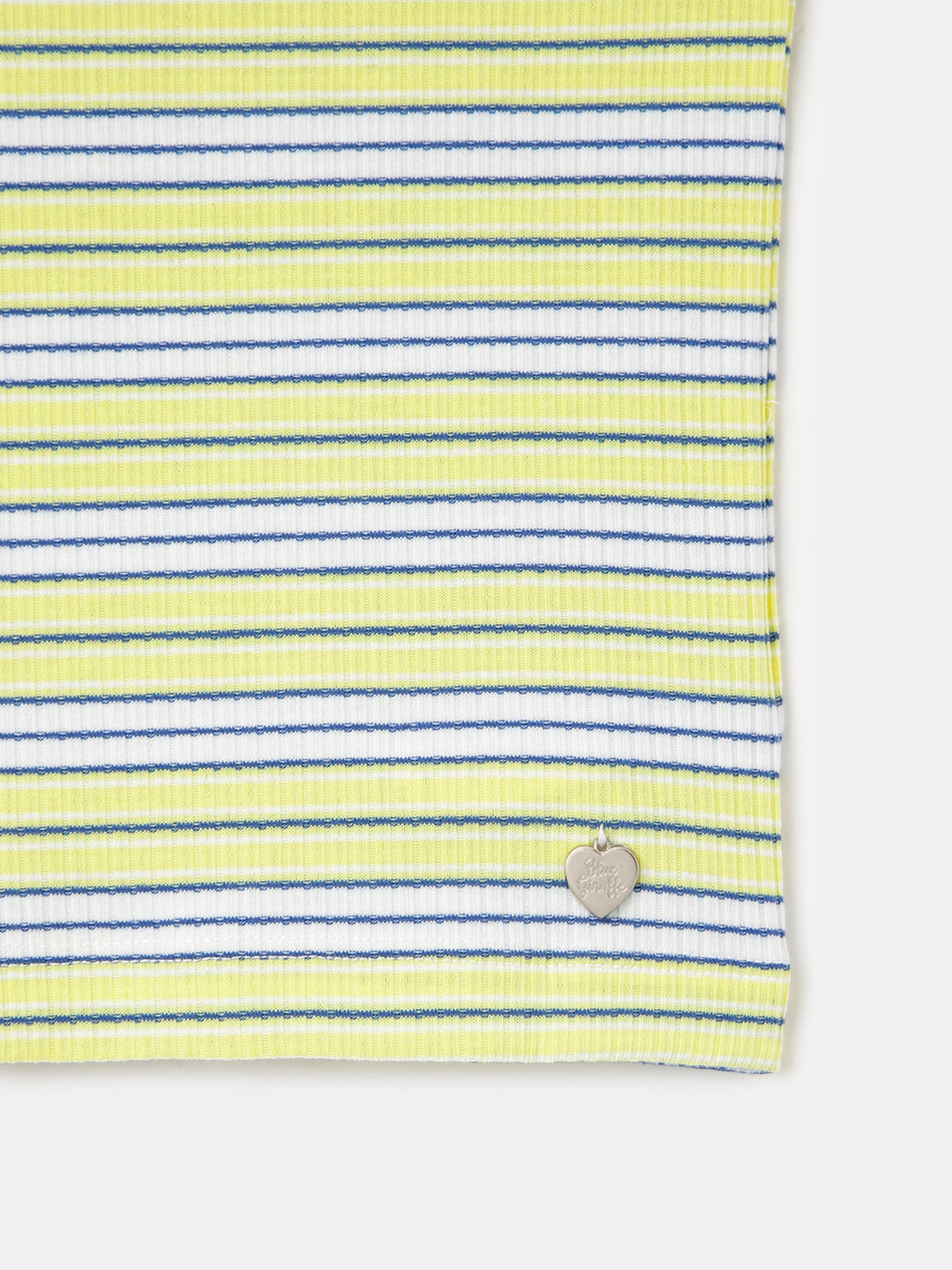 Blue Giraffe Girls Yellow Striped Round Neck Sleeveless Top