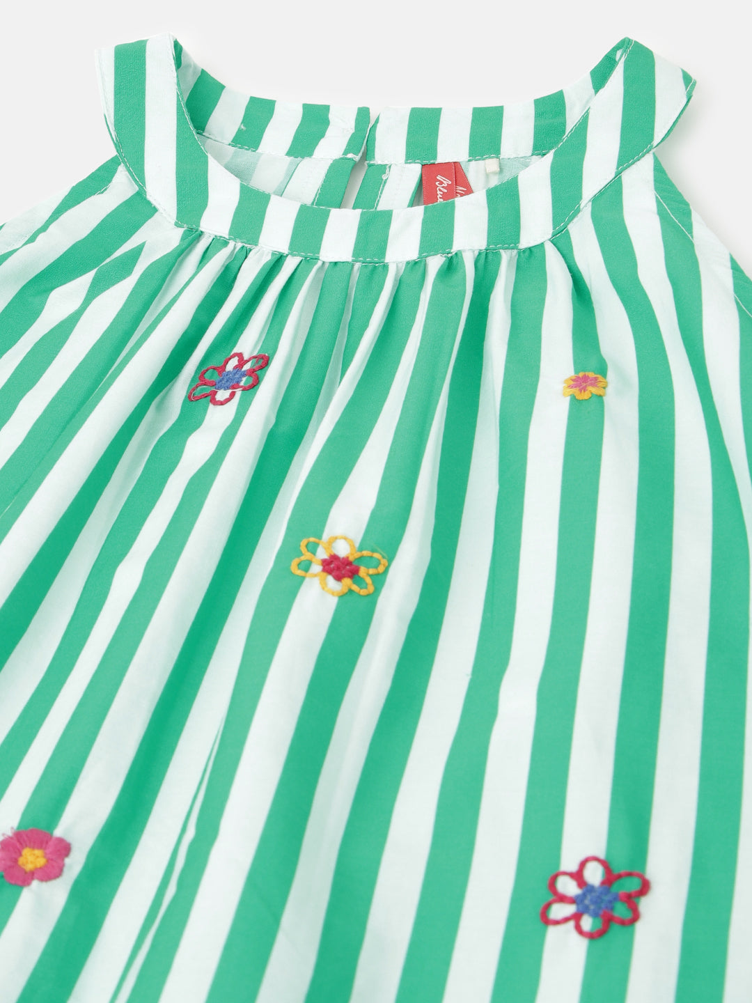 Blue Giraffe Girls Multi Printed Round Neck Sleeveless Dress