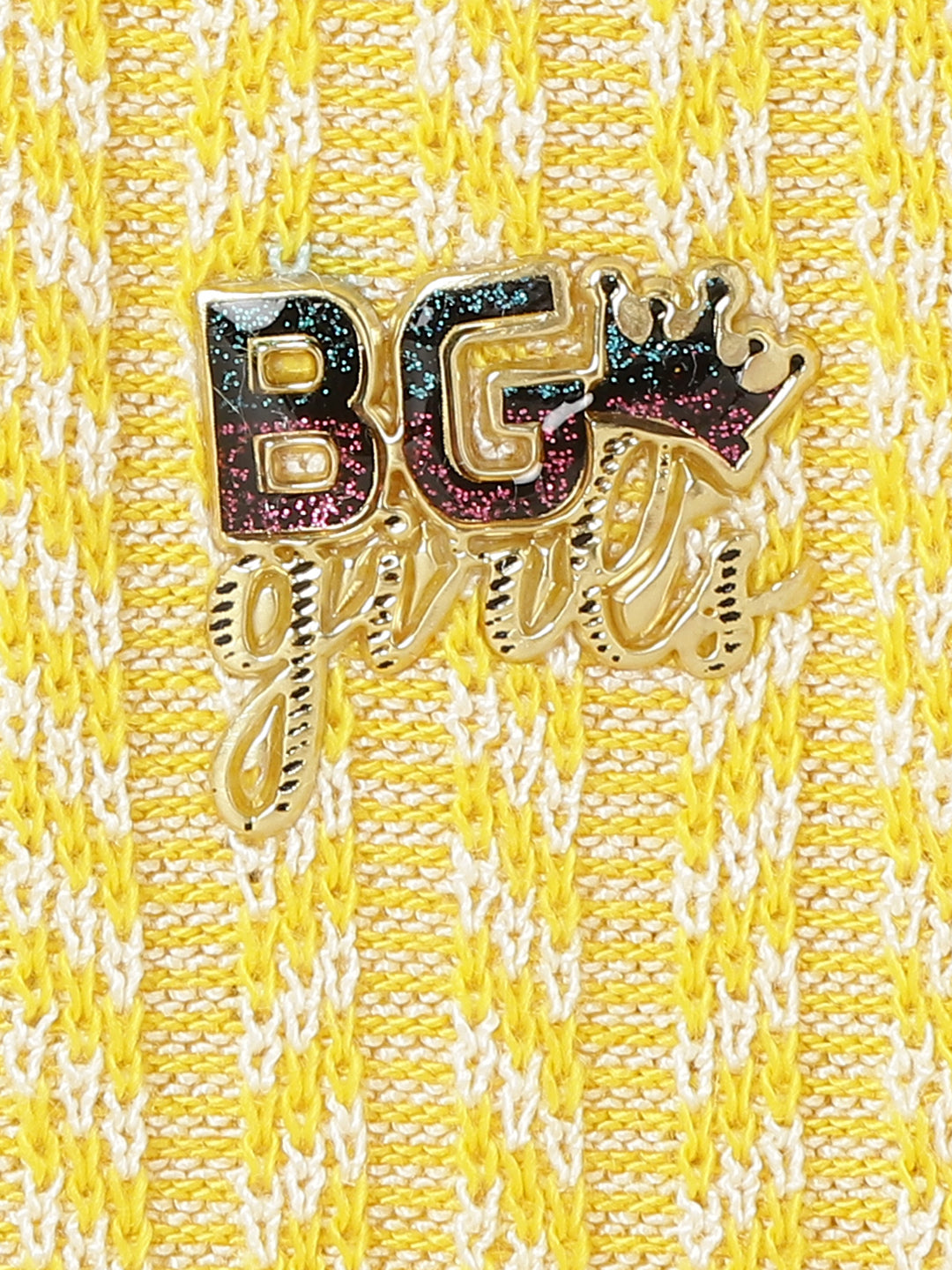 Blue Giraffe Girls Yellow Solid Round Neck Sleeveless T-Shirt