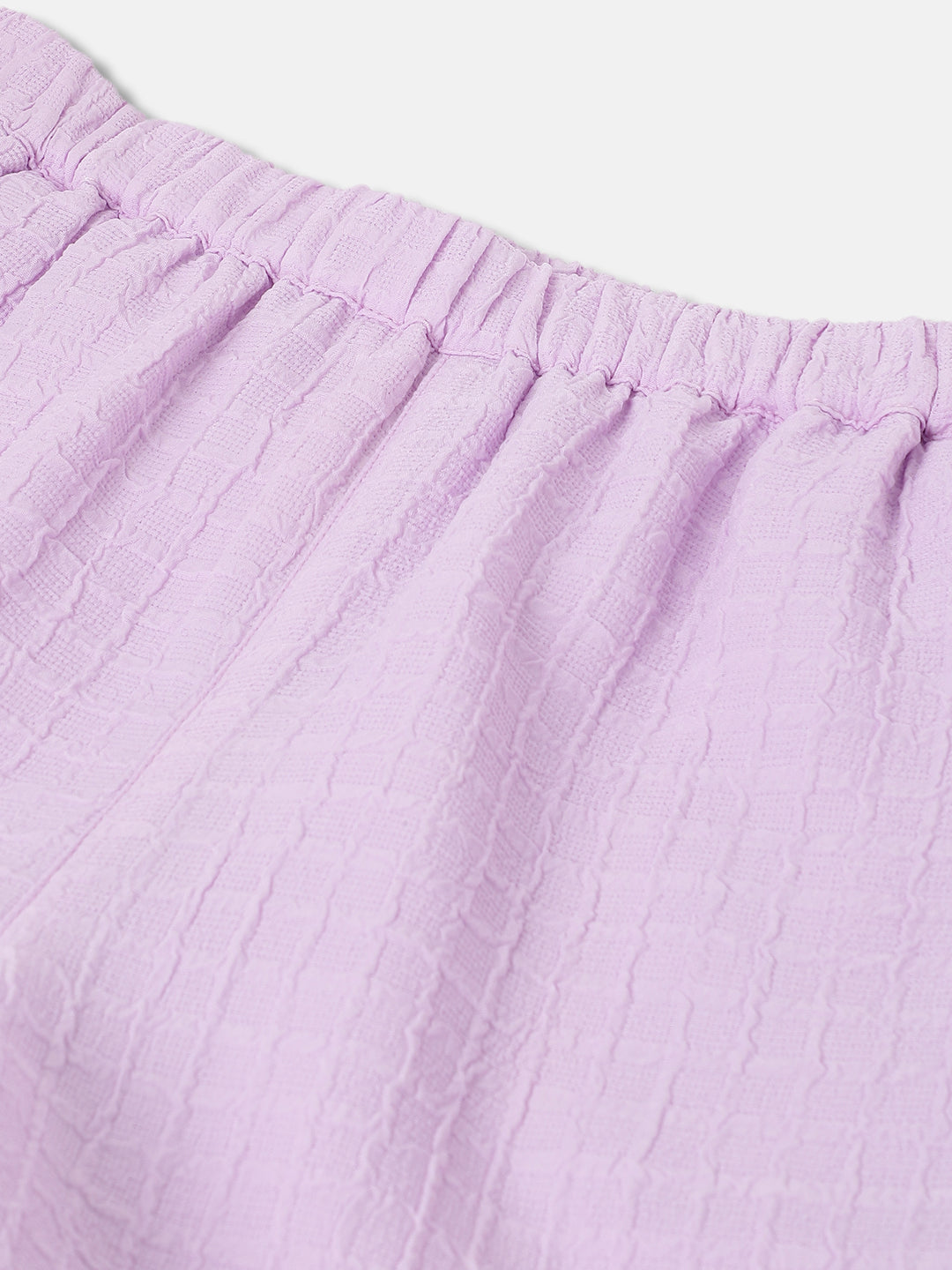 Blue Giraffe Girls Purple Solid Regular Fit Mid-Rise Shorts