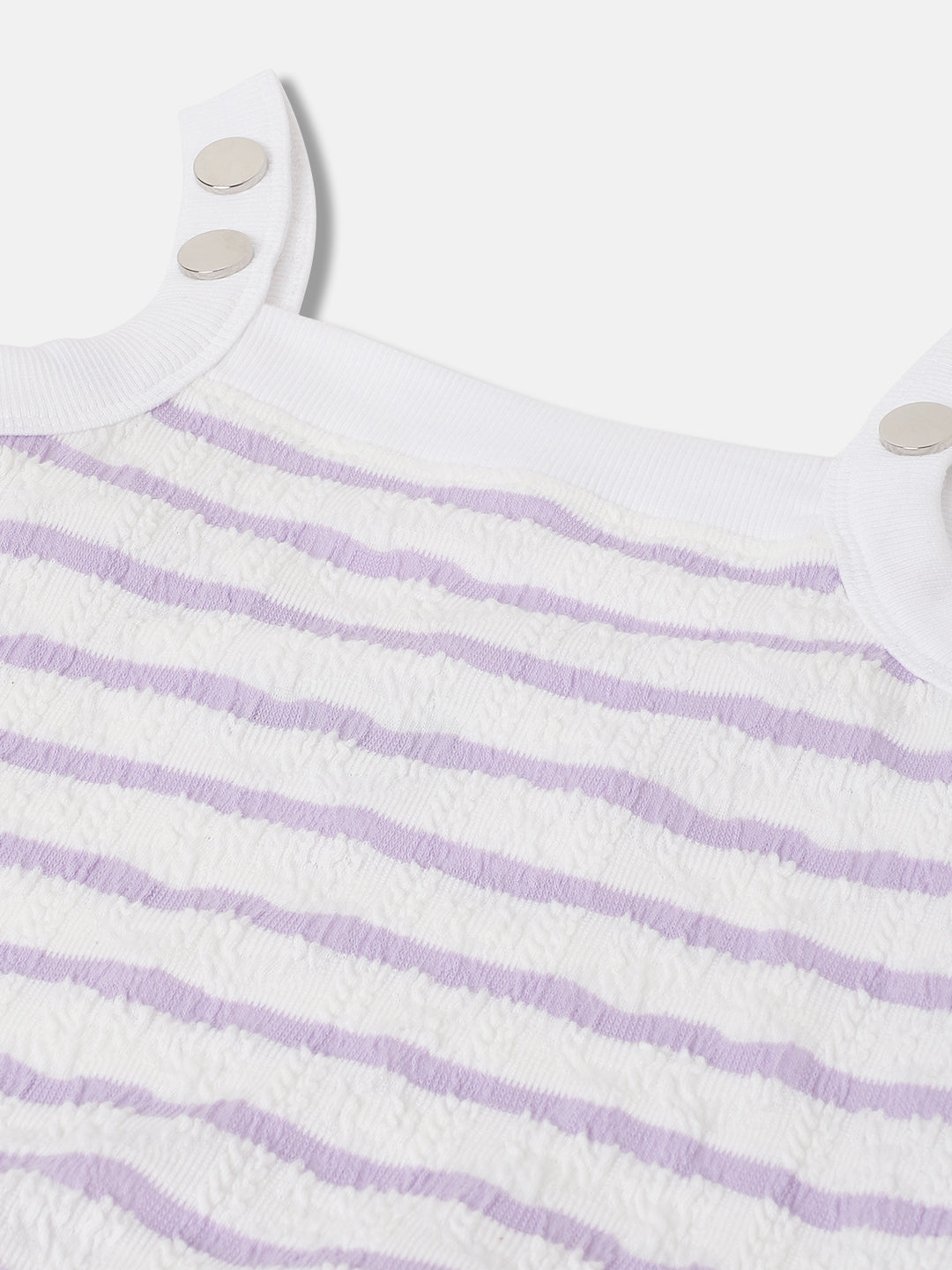 Blue Giraffe Girls White Printed Square neck Sleeveless Tshirt