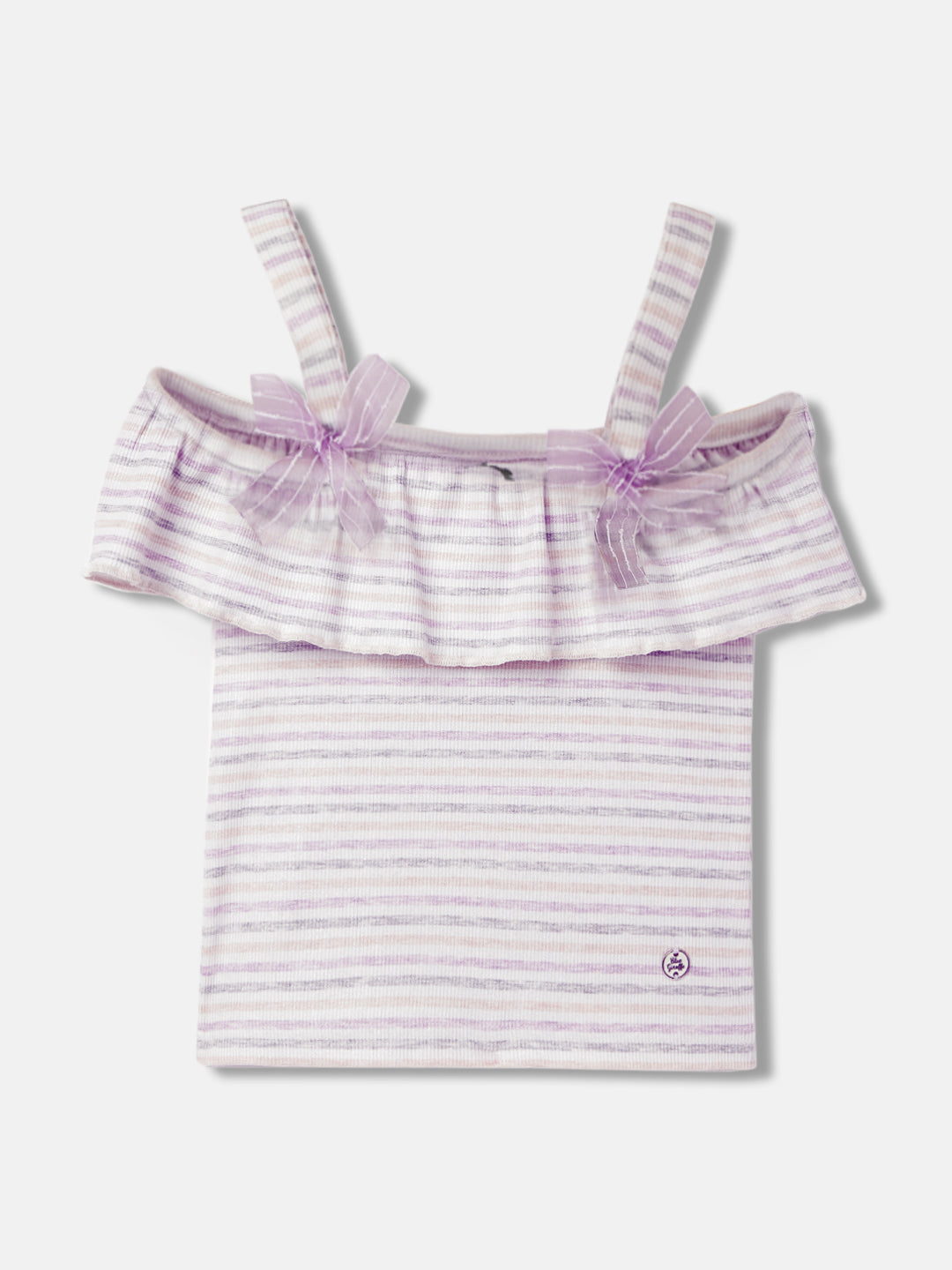 Blue Giraffe Girls Multi Striped Shoulder Straps Sleeveless Top