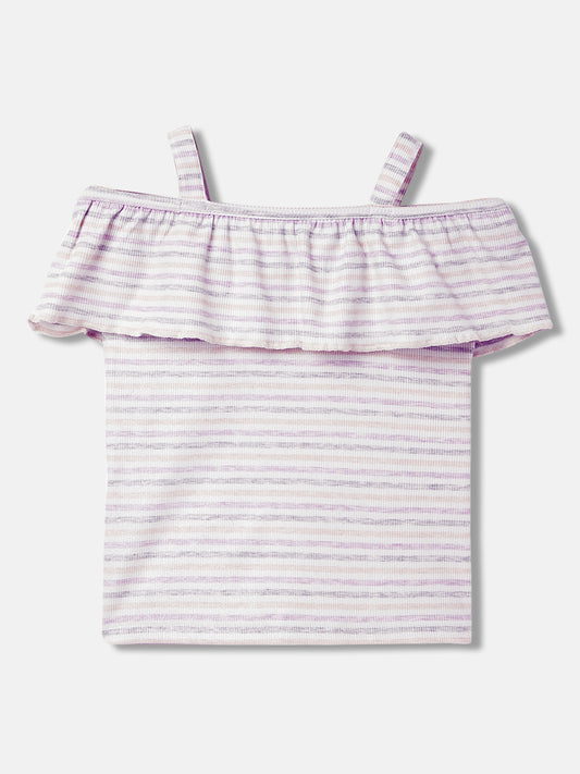 Blue Giraffe Girls Multi Striped Shoulder Straps Sleeveless Top