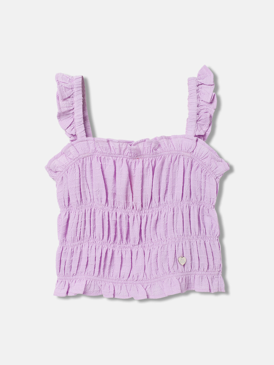 Blue Giraffe Girls Purple Solid Square neck Sleeveless Top