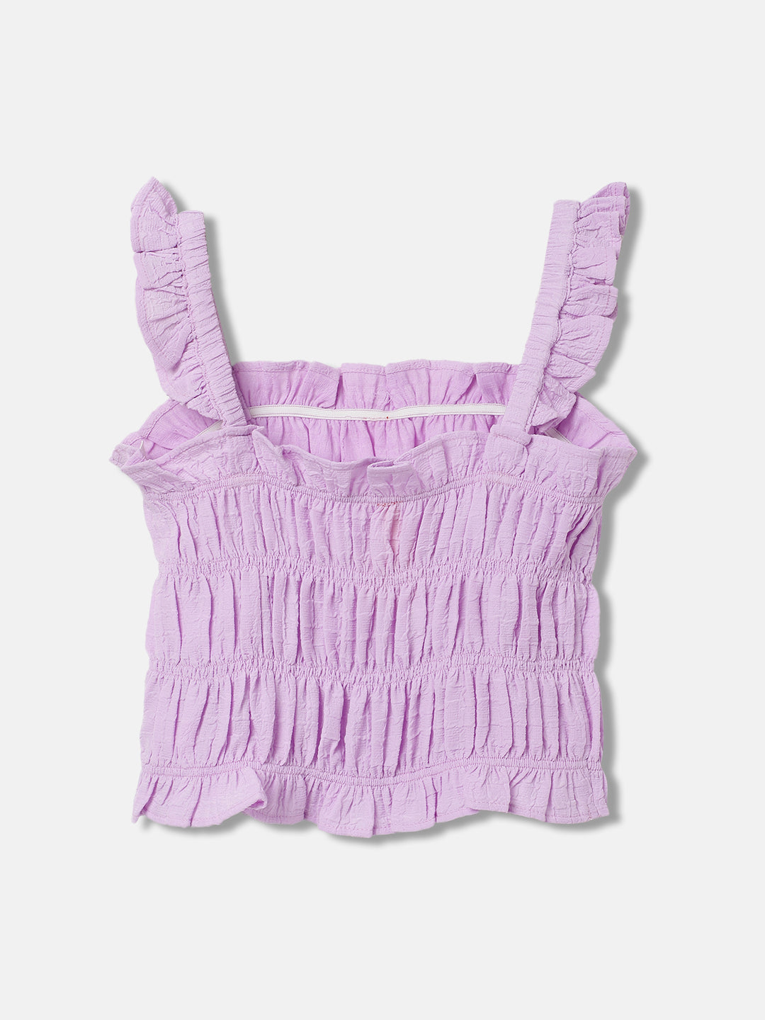 Blue Giraffe Girls Purple Solid Square neck Sleeveless Top