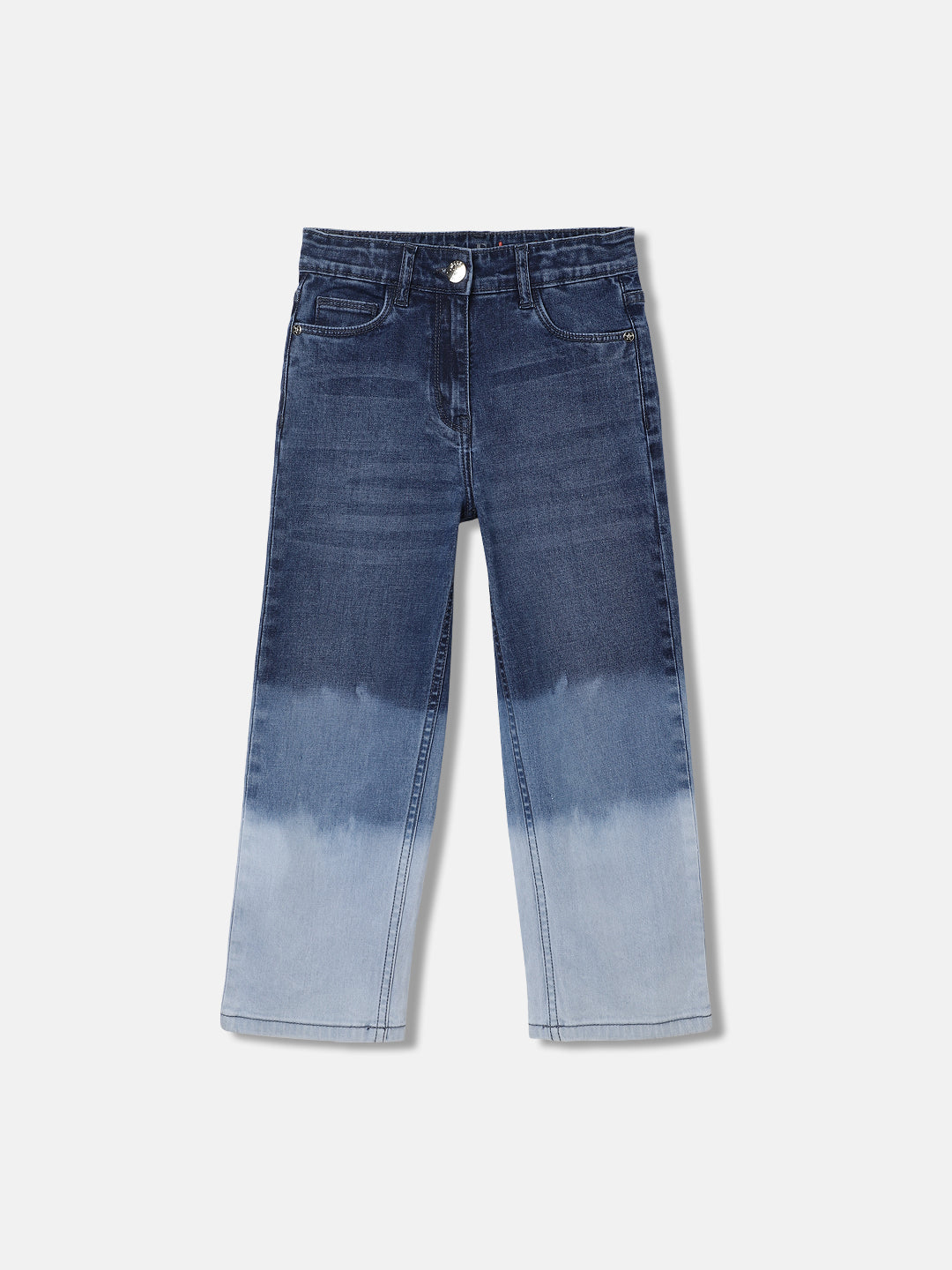 Elle Kids Girls Blue Solid Straight Fit Mid-Rise Jeans