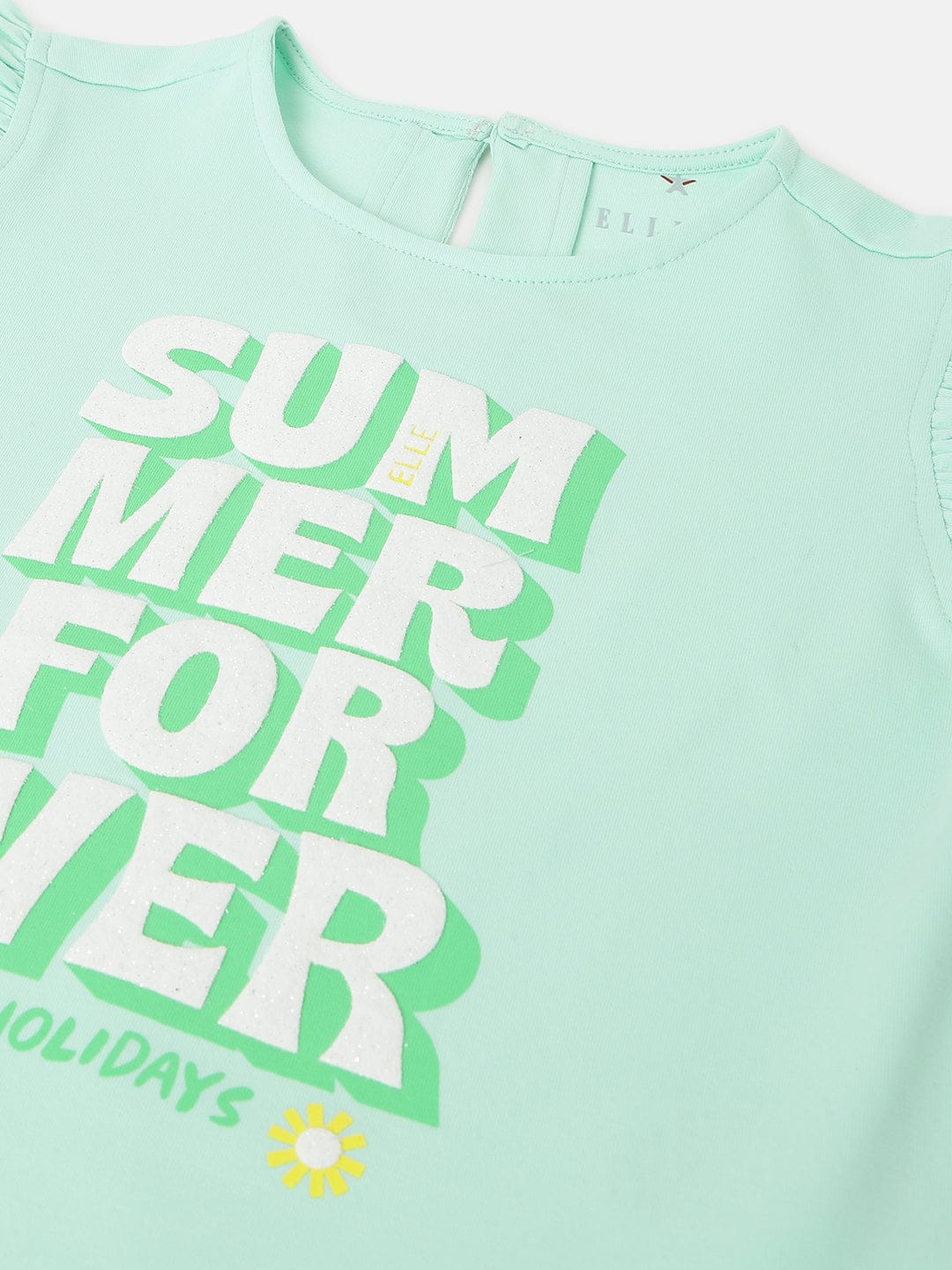 Elle Kids Green Round Neck Tshirt