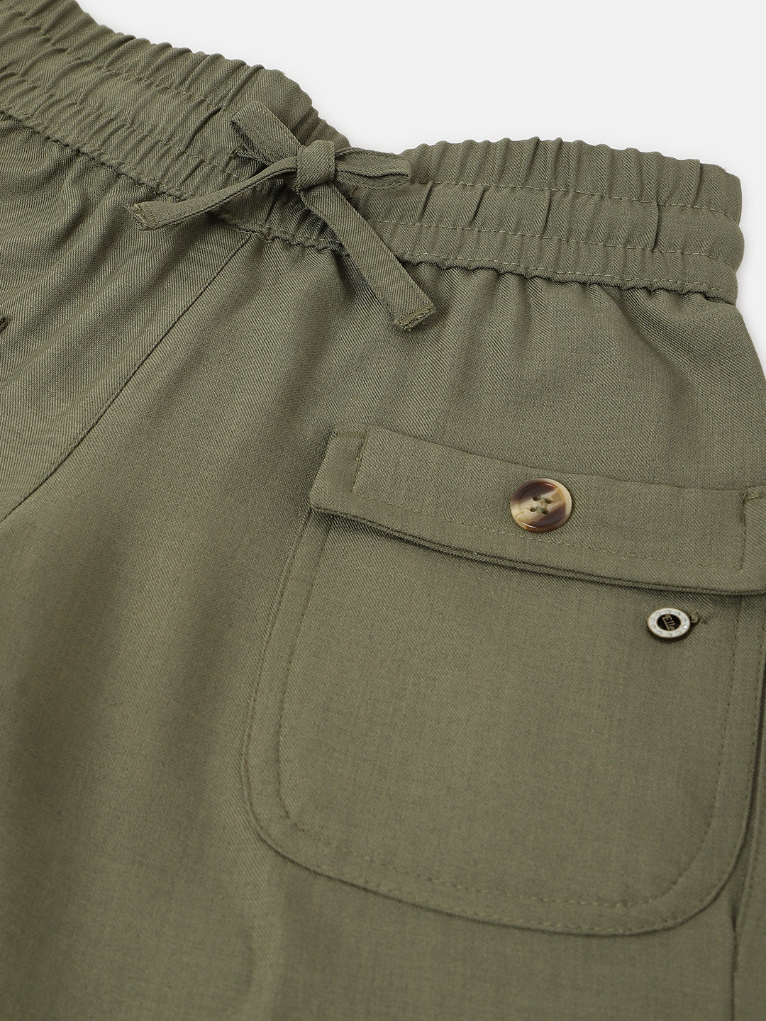 Shop Elle Kids Girls Green Solid Relaxed Fit Trouser Online