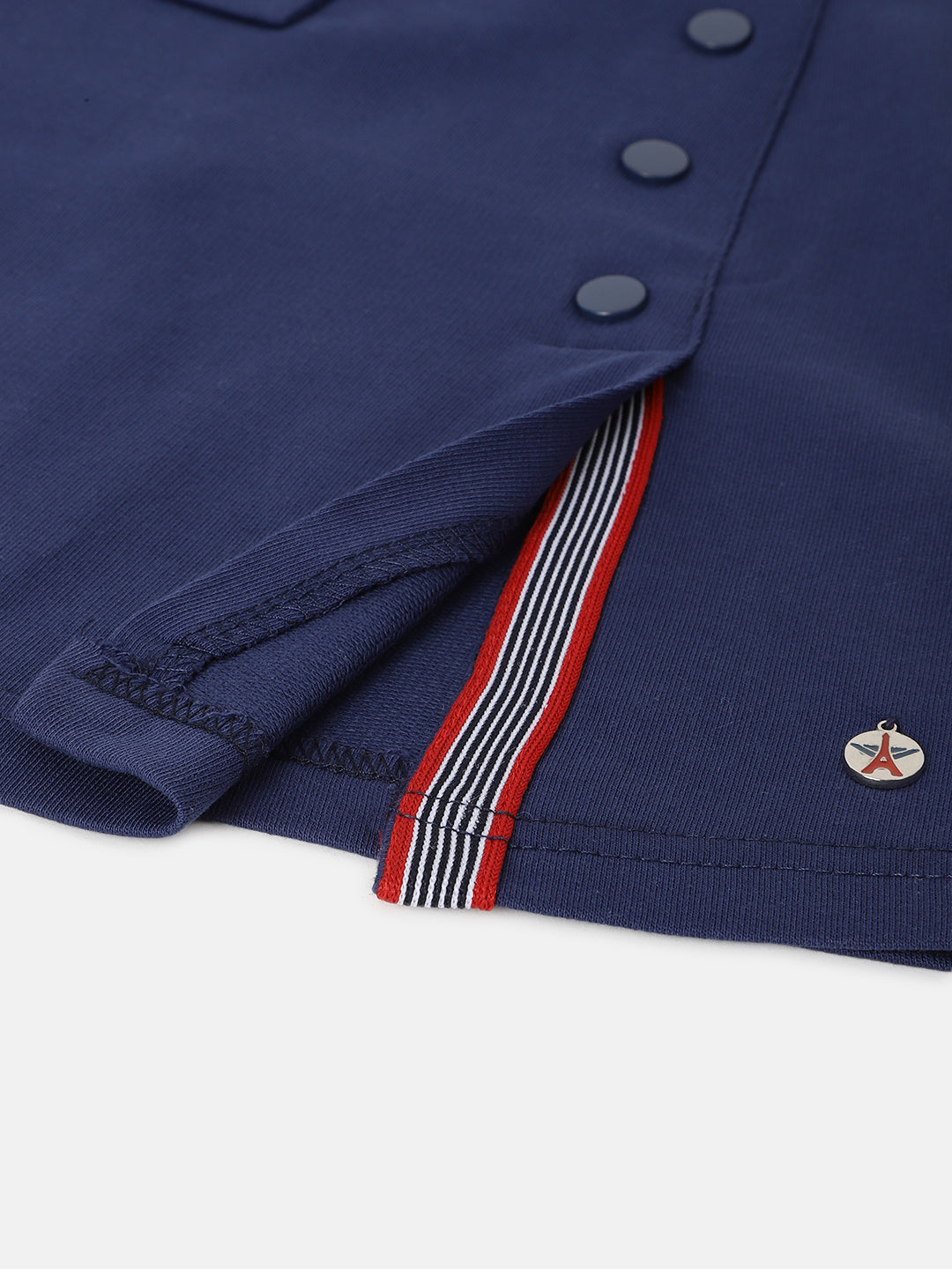 Elle Kids Girls Navy Blue Solid Regular Fit Skirt