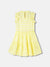 Elle Girls Yellow Striped Round Neck Short Sleeves Dress