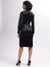 Centre Stage Women Black Solid Wrap Neck Full Sleeves Dress