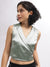 Centre Stage Women Green Solid V-Neck Sleeveless Top