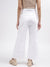 Elle Women White Solid Flared Jeans