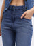 Elle Women Blue Solid Slim Straight Fit Mid-Rise Jeans