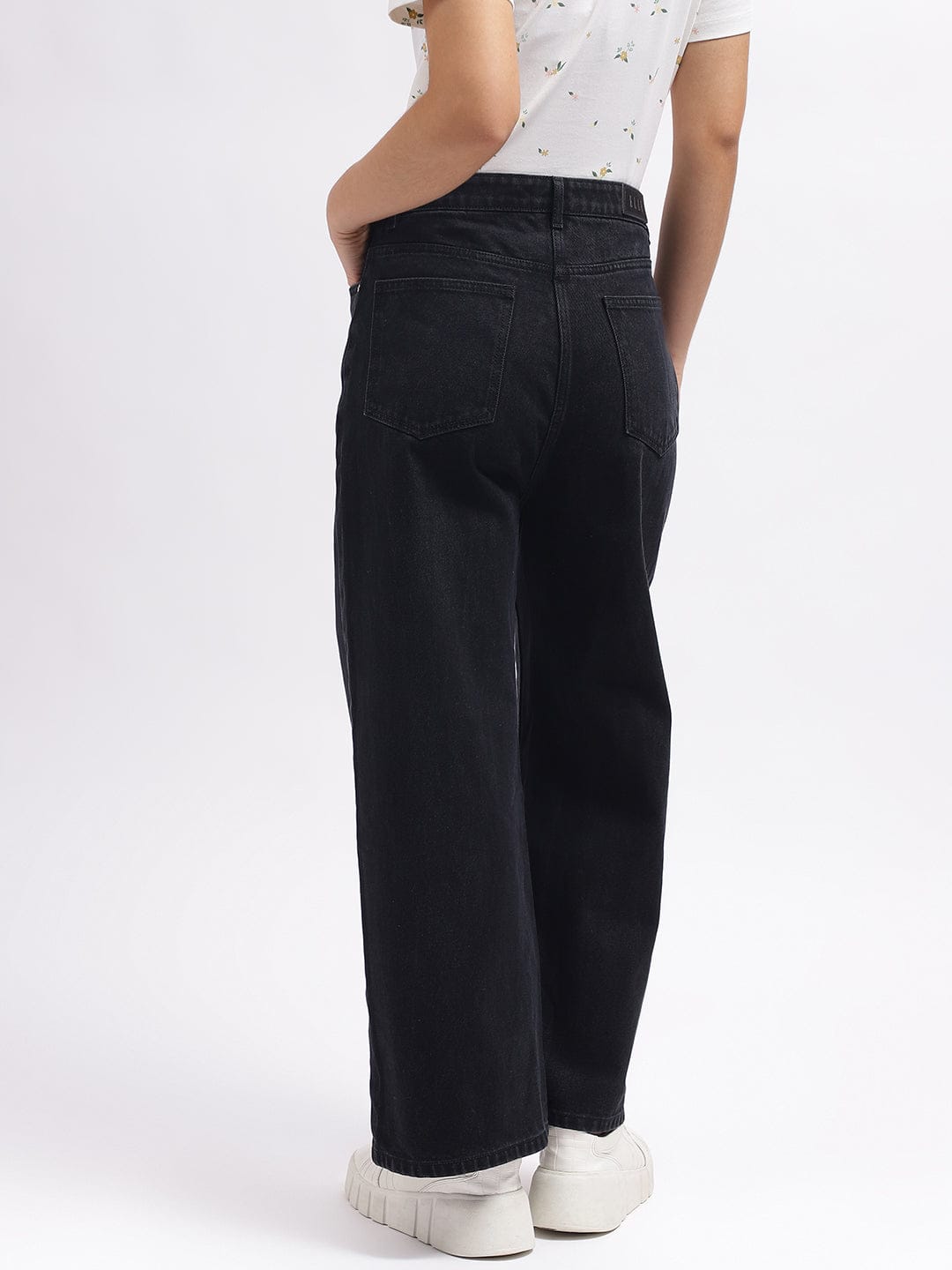 Elle Women Black Flare Jeans