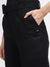 Elle Women Black Solid Straight Fit Trouser