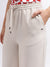 Elle Women Beige Solid Relaxed Fit Mid-Rise Trouser