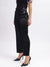 Elle Women Black Solid Flared High-Rise Trouser