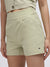 Elle Women Green Solid Relaxed Fit Shorts