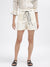 Elle Women Cream Solid Relaxed Fit Shorts