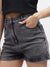 Elle Women Grey Solid Relaxed Fit Shorts